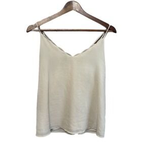 Naked Zebra Camisole Women Medium Cream Excellent Scalloped V-Neck AT20176